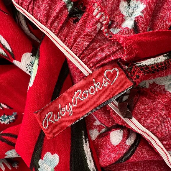 ModCloth Ruby Rocks Floral Maxi Dress Red Size Small - Picture 2 of 4